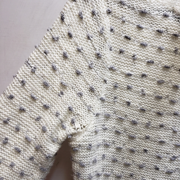 Freshman 1996 womens small cream/grey textured knit sweater - Picture 5 of 7
